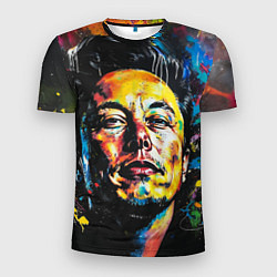 Мужская спорт-футболка Граффити портрет Илона Маска