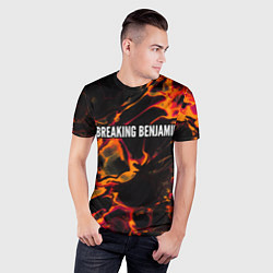 Футболка спортивная мужская Breaking Benjamin red lava, цвет: 3D-принт — фото 2