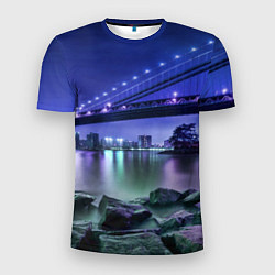 Мужская спорт-футболка Вечерняя Америка - мост