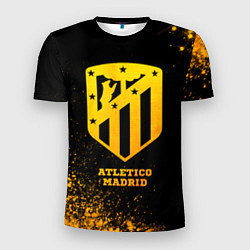 Мужская спорт-футболка Atletico Madrid - gold gradient