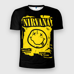 Мужская спорт-футболка Nirvana - смайлик