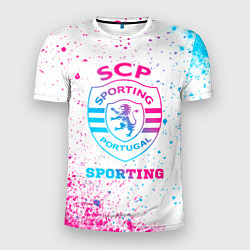 Мужская спорт-футболка Sporting neon gradient style