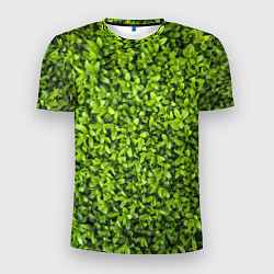 Футболка спортивная мужская Зелёная трава листья, цвет: 3D-принт