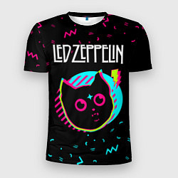 Мужская спорт-футболка Led Zeppelin - rock star cat