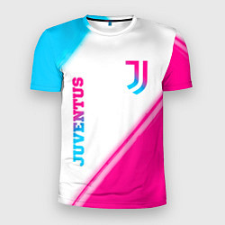 Футболка спортивная мужская Juventus neon gradient style вертикально, цвет: 3D-принт