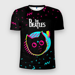 Мужская спорт-футболка The Beatles - rock star cat