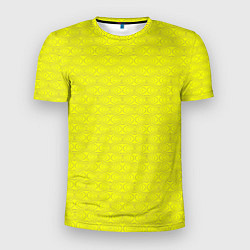 Футболка спортивная мужская Паттерн овалов на желтом, цвет: 3D-принт