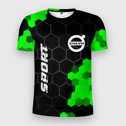 Футболка спортивная мужская Volvo green sport hexagon, цвет: 3D-принт
