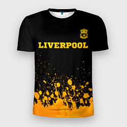 Мужская спорт-футболка Liverpool - gold gradient посередине