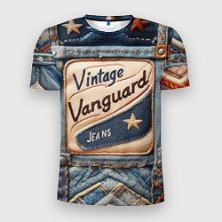 Футболка спортивная мужская Vintage vanguard jeans - patchwork, цвет: 3D-принт
