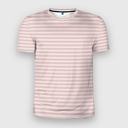 Футболка спортивная мужская Бледный серо-розовый в полоску, цвет: 3D-принт