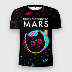 Мужская спорт-футболка Thirty Seconds to Mars - rock star cat