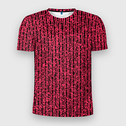Футболка спортивная мужская Чёрно-розовый абстрактный полосы, цвет: 3D-принт