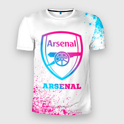 Мужская спорт-футболка Arsenal neon gradient style