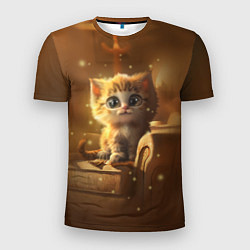 Мужская спорт-футболка Теплый котик