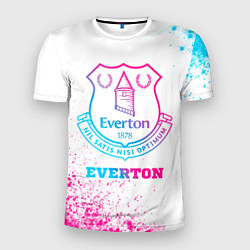 Мужская спорт-футболка Everton neon gradient style