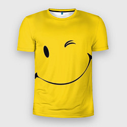 Мужская спорт-футболка Смайл желтый