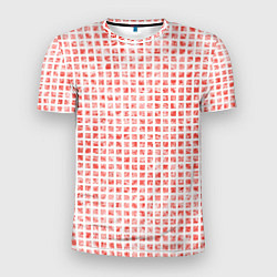 Мужская спорт-футболка Паттерн маленькая красная мозаичная плитка