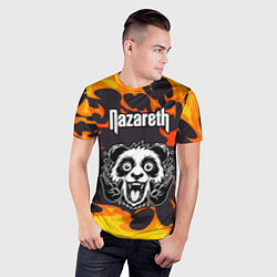 Футболка спортивная мужская Nazareth рок панда и огонь, цвет: 3D-принт — фото 2