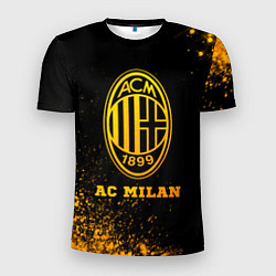 Мужская спорт-футболка AC Milan - gold gradient