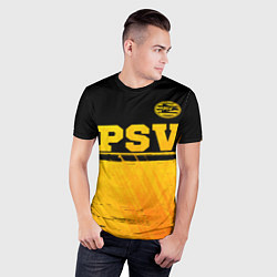 Футболка спортивная мужская PSV - gold gradient посередине, цвет: 3D-принт — фото 2