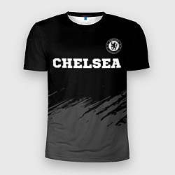 Мужская спорт-футболка Chelsea sport на темном фоне посередине