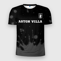 Футболка спортивная мужская Aston Villa sport на темном фоне посередине, цвет: 3D-принт