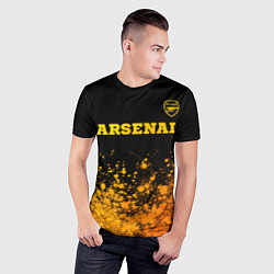 Футболка спортивная мужская Arsenal - gold gradient посередине, цвет: 3D-принт — фото 2