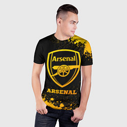 Футболка спортивная мужская Arsenal - gold gradient, цвет: 3D-принт — фото 2
