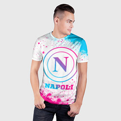 Футболка спортивная мужская Napoli neon gradient style, цвет: 3D-принт — фото 2