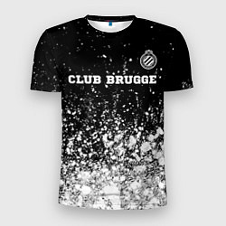 Мужская спорт-футболка Club Brugge sport на темном фоне посередине