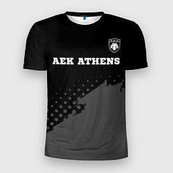 Мужская спорт-футболка AEK Athens sport на темном фоне посередине