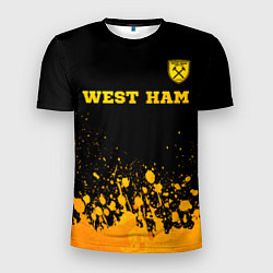 Мужская спорт-футболка West Ham - gold gradient посередине