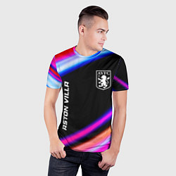 Футболка спортивная мужская Aston Villa speed game lights, цвет: 3D-принт — фото 2