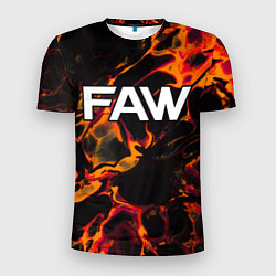 Футболка спортивная мужская FAW red lava, цвет: 3D-принт
