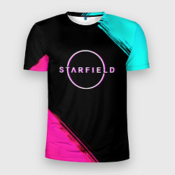 Футболка спортивная мужская Starfield neon, цвет: 3D-принт