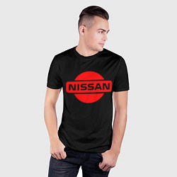 Футболка спортивная мужская Nissan red logo, цвет: 3D-принт — фото 2