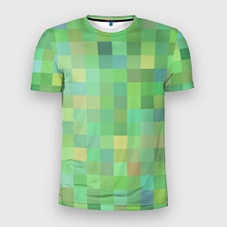 Футболка спортивная мужская Пиксели в зеленом, цвет: 3D-принт