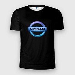 Мужская спорт-футболка Nissan logo neon