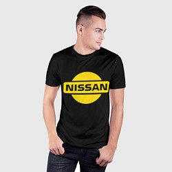 Футболка спортивная мужская Nissan yellow logo, цвет: 3D-принт — фото 2
