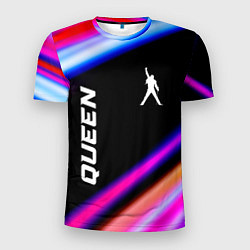 Футболка спортивная мужская Queen neon rock lights, цвет: 3D-принт