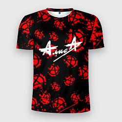 Мужская спорт-футболка Алиса рок паттерн анархия