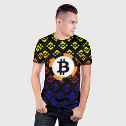 Футболка спортивная мужская Bitcoin binance, цвет: 3D-принт — фото 2