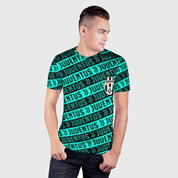 Футболка спортивная мужская Juventus pattern logo steel, цвет: 3D-принт — фото 2