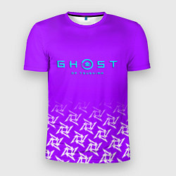 Мужская спорт-футболка Ghost of Tsushima neon samurai