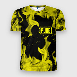 Футболка спортивная мужская PUBG жёлтый огонь, цвет: 3D-принт