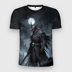 Мужская спорт-футболка Воин мрака под луной