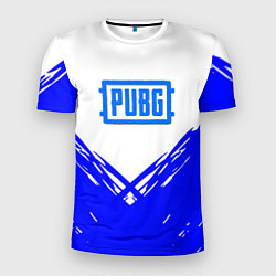Мужская спорт-футболка PUBG синие краски