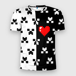 Мужская спорт-футболка Minecraft pattern love