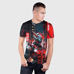 Футболка спортивная мужская Бронированный красный киборг, цвет: 3D-принт — фото 2
